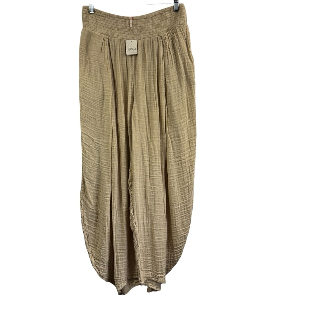 Free People Mikah Tapered Pants in Cream Brûlée Size XL NEW - Picture 3 of 13